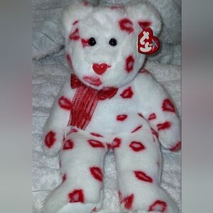 Smooch Kisses Valentines Day Ty Beanie Baby Stuffed Bear